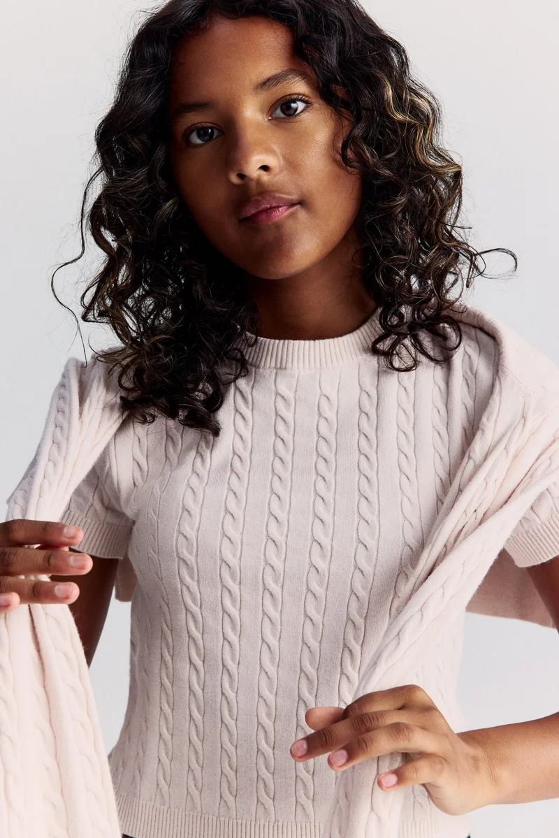 H&M Short cable knit top